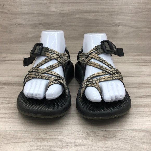 Chaco Sandals Womens 6 Zx2 Toe Strap Gray Off White Adjustable Outdoor Shoes - Picture 5 of 11